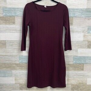 OLD NAVY 3/4 Sleeve Ponte Knit Sheath Dress Purple Womens Small Tall